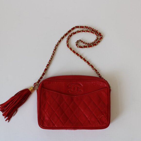 Chanel Tassel Bag Red Lambskin & Gold-Tone Metal - Picture 2 of 11